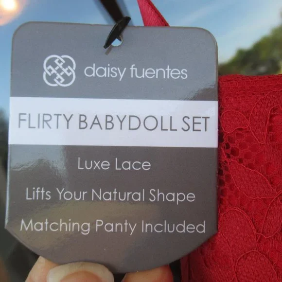 NWT push up baby doll & panty set red size S - Picture 7 of 16